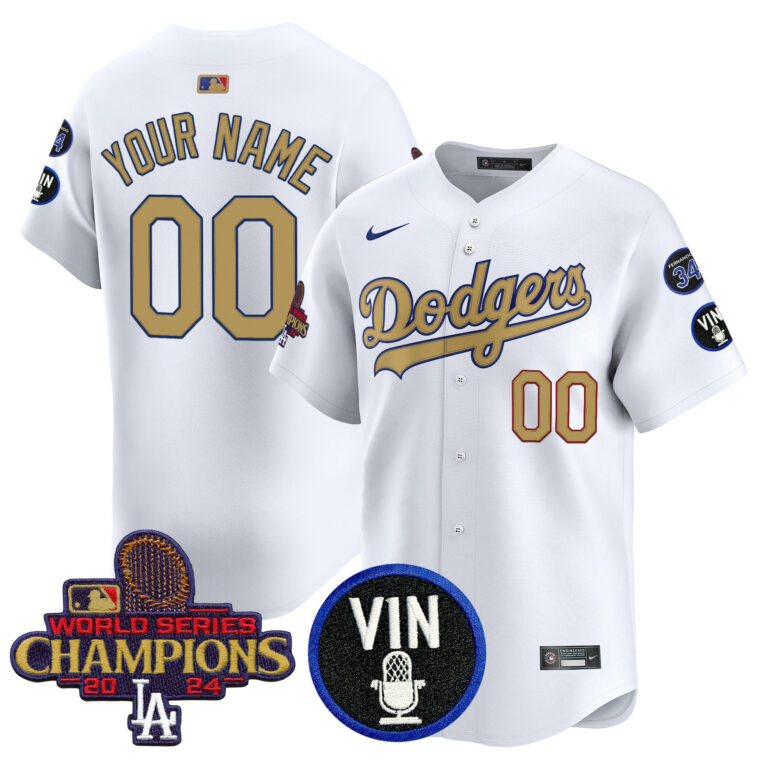 Men Los Angeles Dodgers Custom  Gold Vapor Premier Limited white MLB Nike Jersey 2025 style 3->customized mlb jersey->Custom Jersey